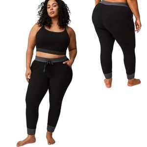 Torrid Ribbed Sleep Lounge Jogger Pants Black Size 2X